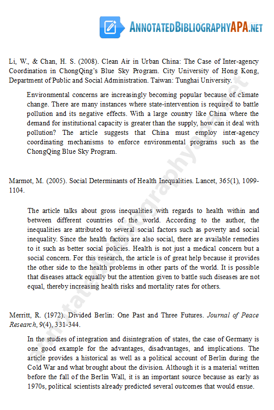 Apa style bibliography