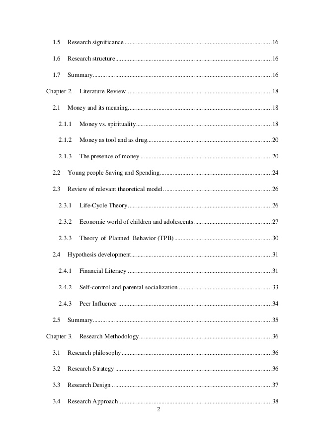 Chapters of a dissertation