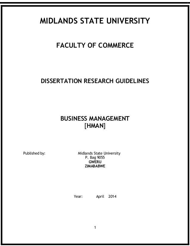 Dissertation guidelines