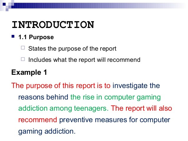 Introduction for lab report