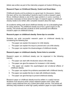 Research paper on obesity